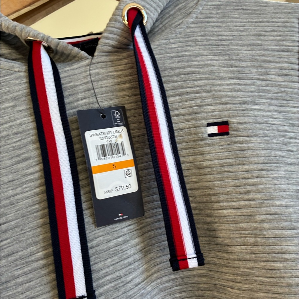 NEW ADORABLE TOMMY HILFIGER HOODED DRESS!  Sz S! So So Cozy!
